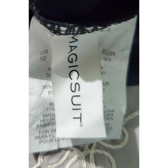 MagicSuit By Miracle Suit Floral Black Swimdress Size 12 Vacation Cruisewear - Picture 7 of 8